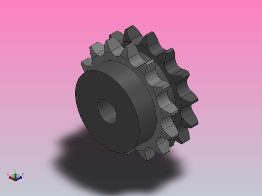 直孔链轮10B型_14-10B-2正等轴测缩略图