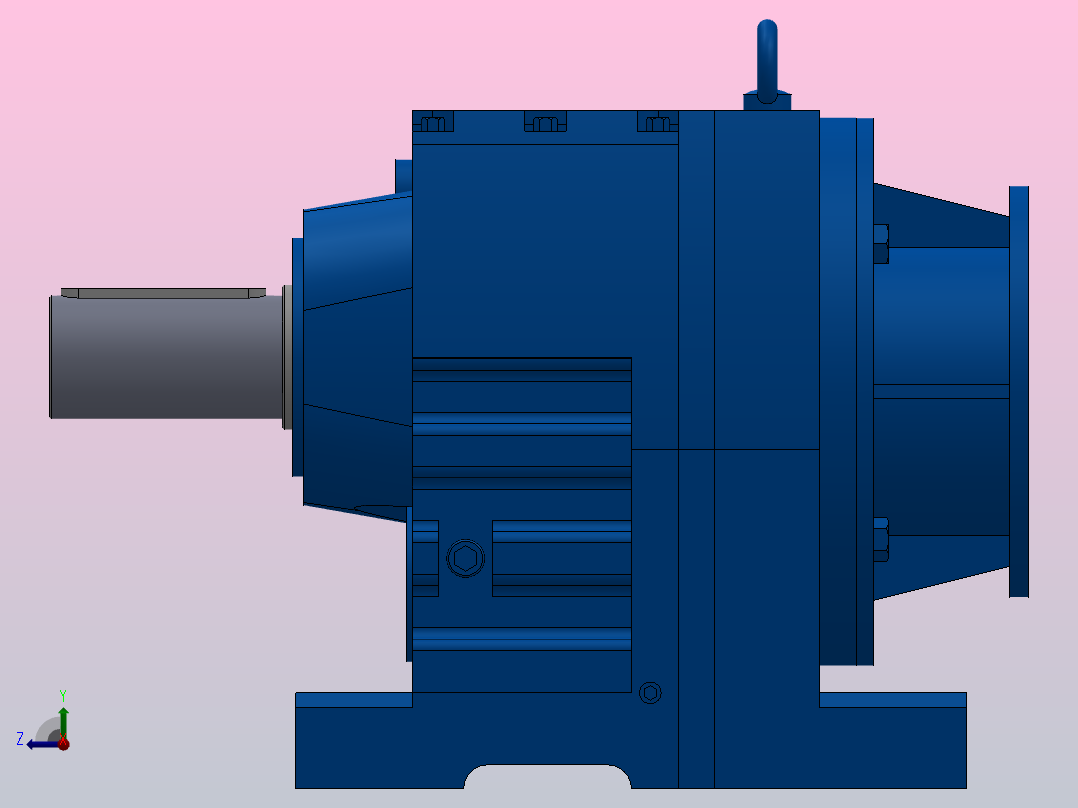 R137ZP斜齿轮减速机R137-5.15-M1-P132右视图