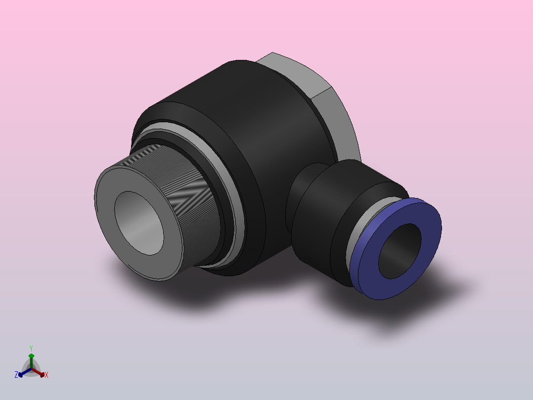 IPH-G 外六角接头-G螺纹_IPY10-G04正等轴测图