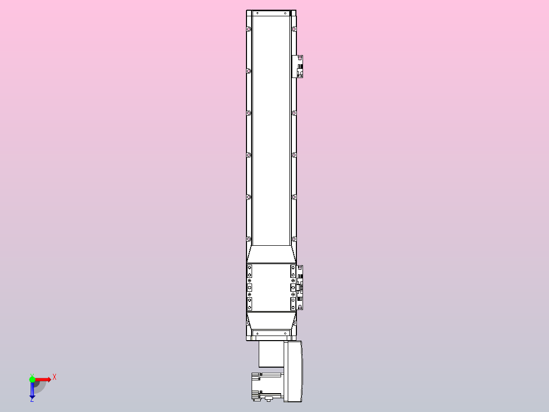 机器人皮带驱动直线轴TPA-GCB-120-P70-L500-QR-M20-N3俯视图