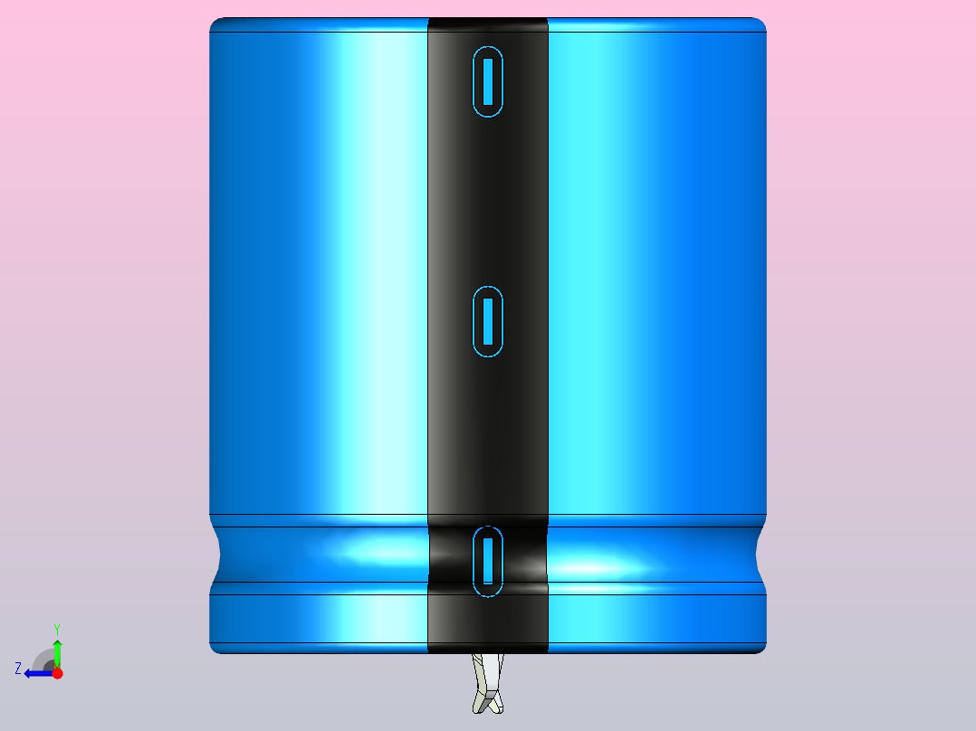 35 x40蓝黑底片电解电容器右视图