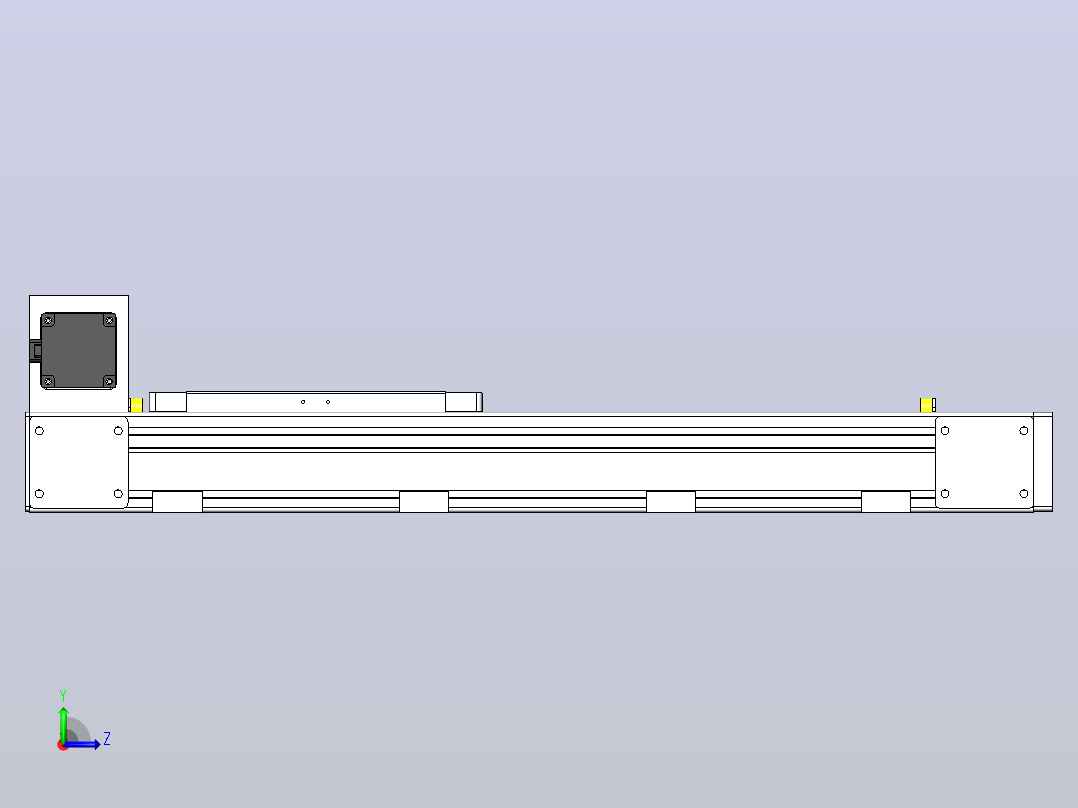 DMEB80L-RUCR欧规同步带模组直线模组（电机左后折）[DMEB80L-L20S350-DT400-C2U-RUCR]左视图