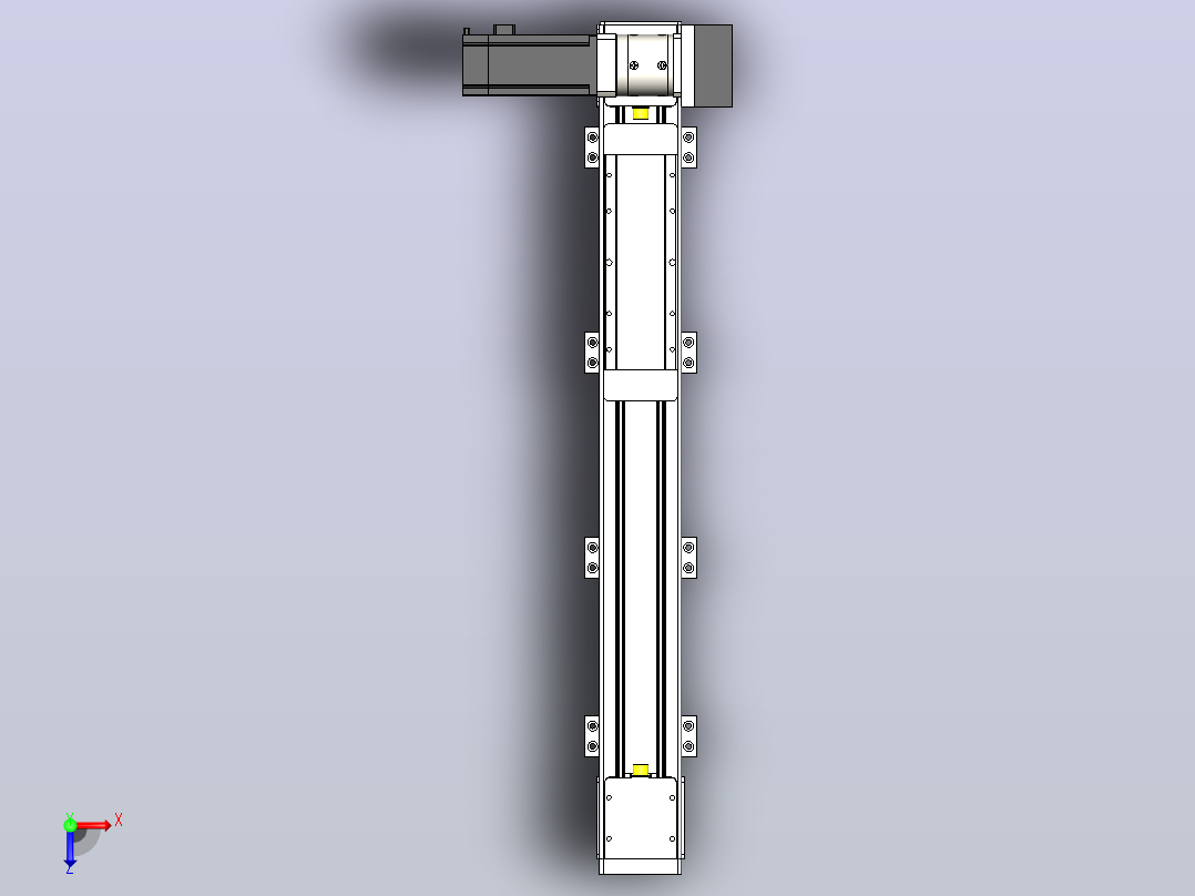DMEB80L-RUCR欧规同步带模组直线模组（电机左后折）[DMEB80L-L20S350-DT400-C2U-RUCR]俯视图