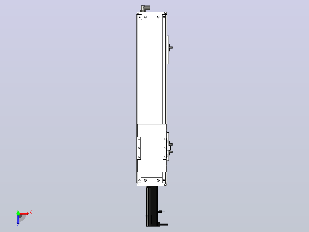 SCS12-350-BC-100W+煞車滚珠花健、支撑座、滚珠丝杠、交叉导轨、直线模组俯视图