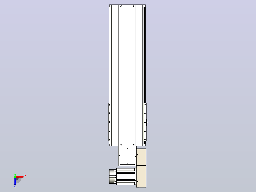皮带直线轴半封闭可选导轨TPA-HNB-220D-176-L450-MR-Y-P1K-N3俯视图
