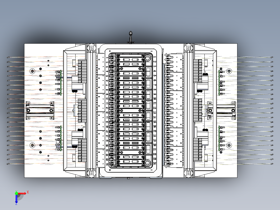 电池软包夹具 极耳分容夹具sw20可编辑俯视图
