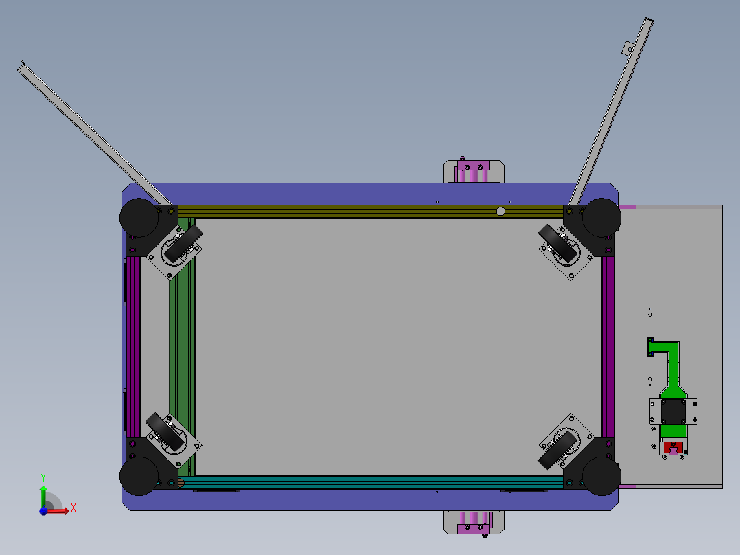 测铜片阻值分类机（sw19可编辑+工程图）前视图