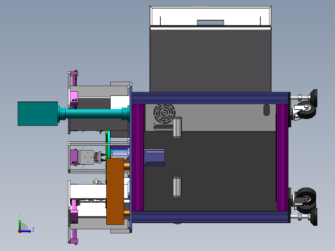测铜片阻值分类机（sw19可编辑+工程图）左视图
