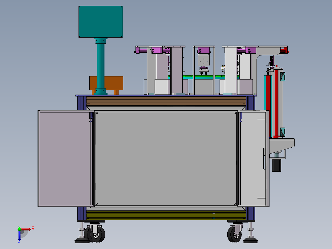 测铜片阻值分类机（sw19可编辑+工程图）俯视图