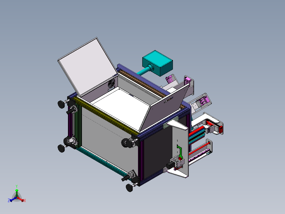 测铜片阻值分类机（sw19可编辑+工程图）正等轴测图