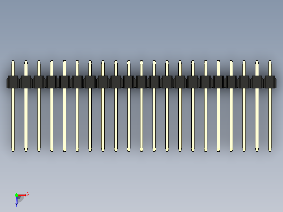 彩色公头100mil（2.54mm）系列-DS1021_black_3x21p_100mil_Type5_rev1.0俯视图