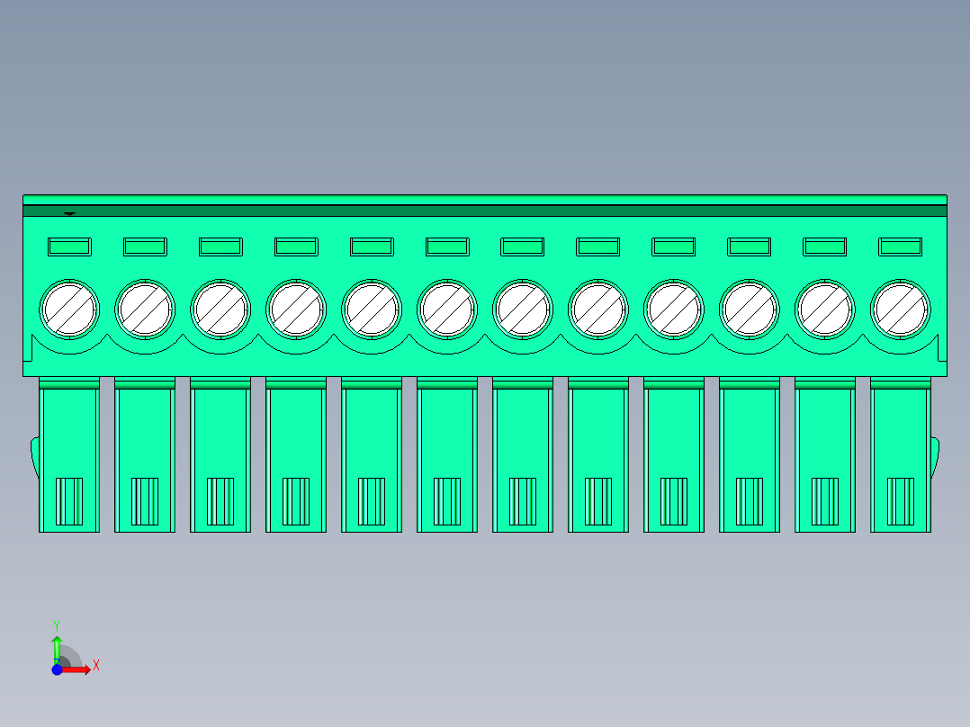 DEGSON 15EDG 系列 3.5mm 插拔式接线端子 FullPack-15EDGK-3.5-12P-14-00AH前视图