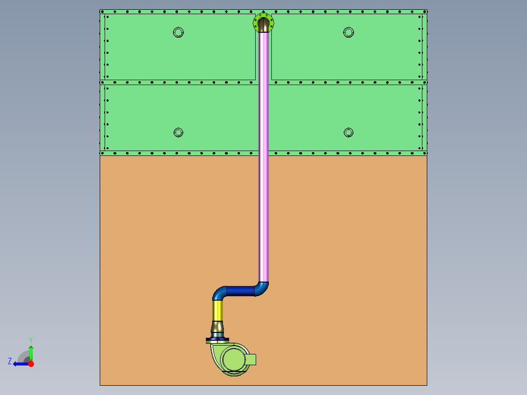 屋顶式风冷空调机组右视图