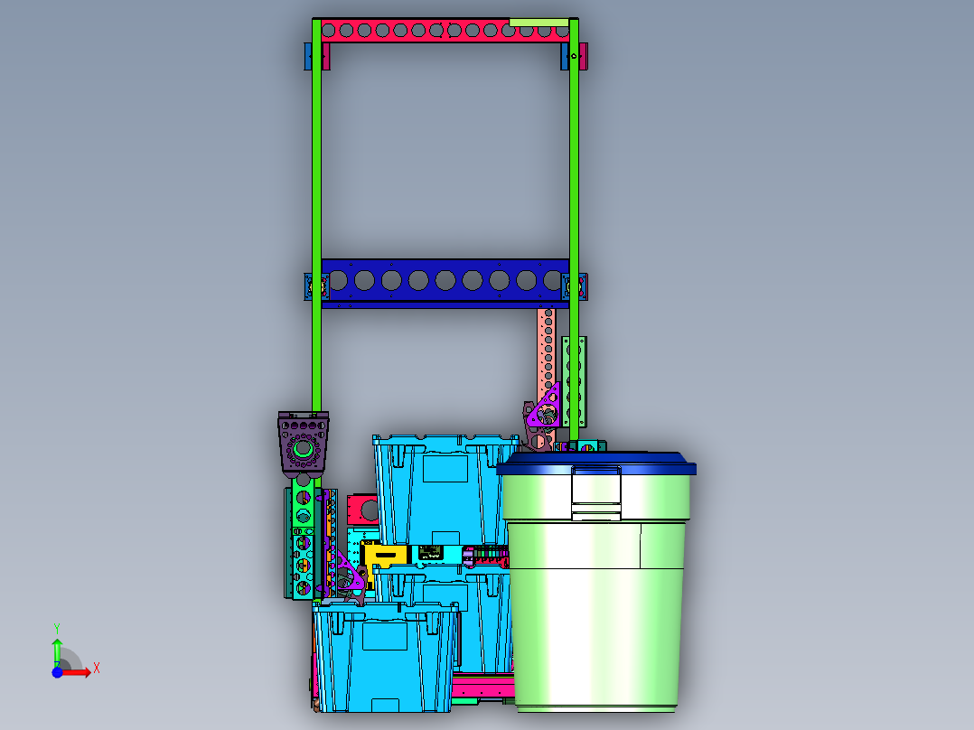自主识别塑料箱水桶搬运堆高车前视图