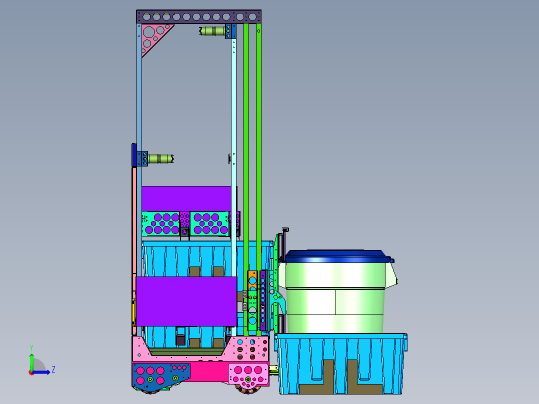 自主识别塑料箱水桶搬运堆高车左视图