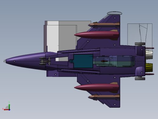玩具飞机 3D模型后视缩略图