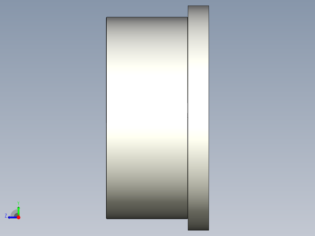 14QRC 根据DIN 8063 PN 10 16与溶剂焊接插座与锯齿面短，使用平垫片（垫片尺寸，看到QHv）右视图