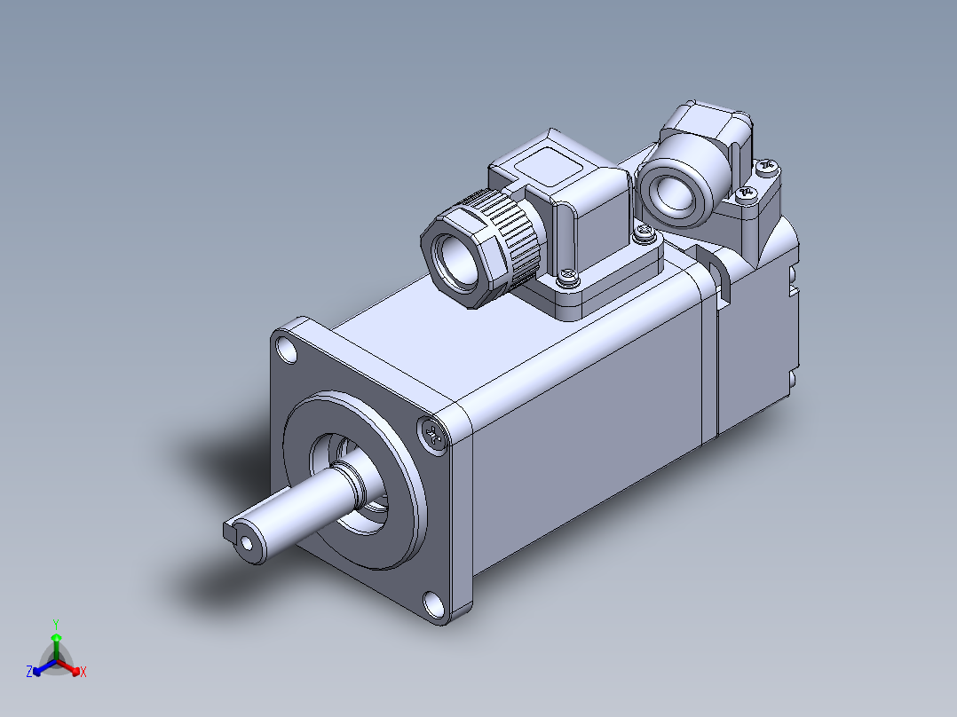 汇川电机（100w普通）MS1H1-10B30CB-A330Z 外形图正等轴测图