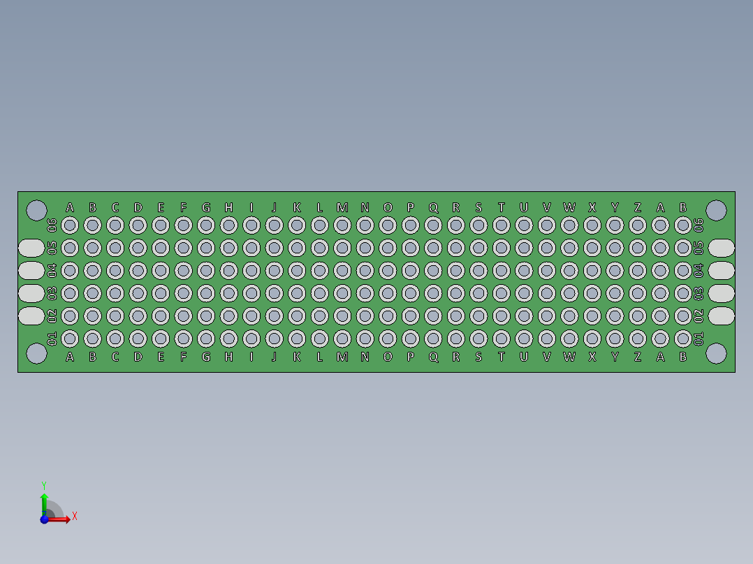 电容器 二极管 电阻器-20mm x 80mm Proto PCB前视图