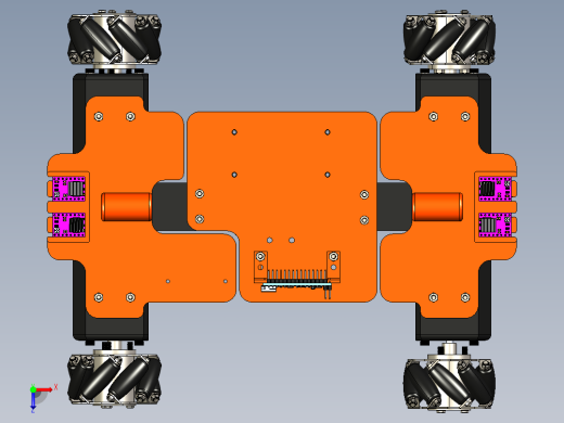 小型无人小车带麦克纳姆轮俯视缩略图