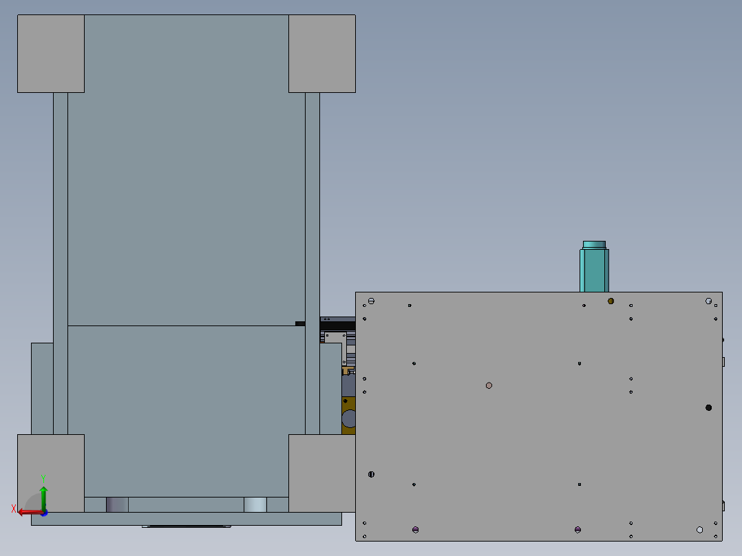 自动冲压上下料机 非标自动化设备3D图纸3D模型后视图