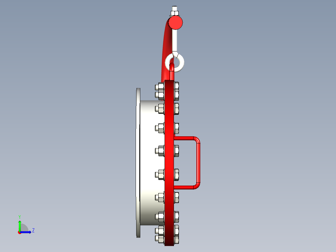 20“ 吊艇架人孔左视图