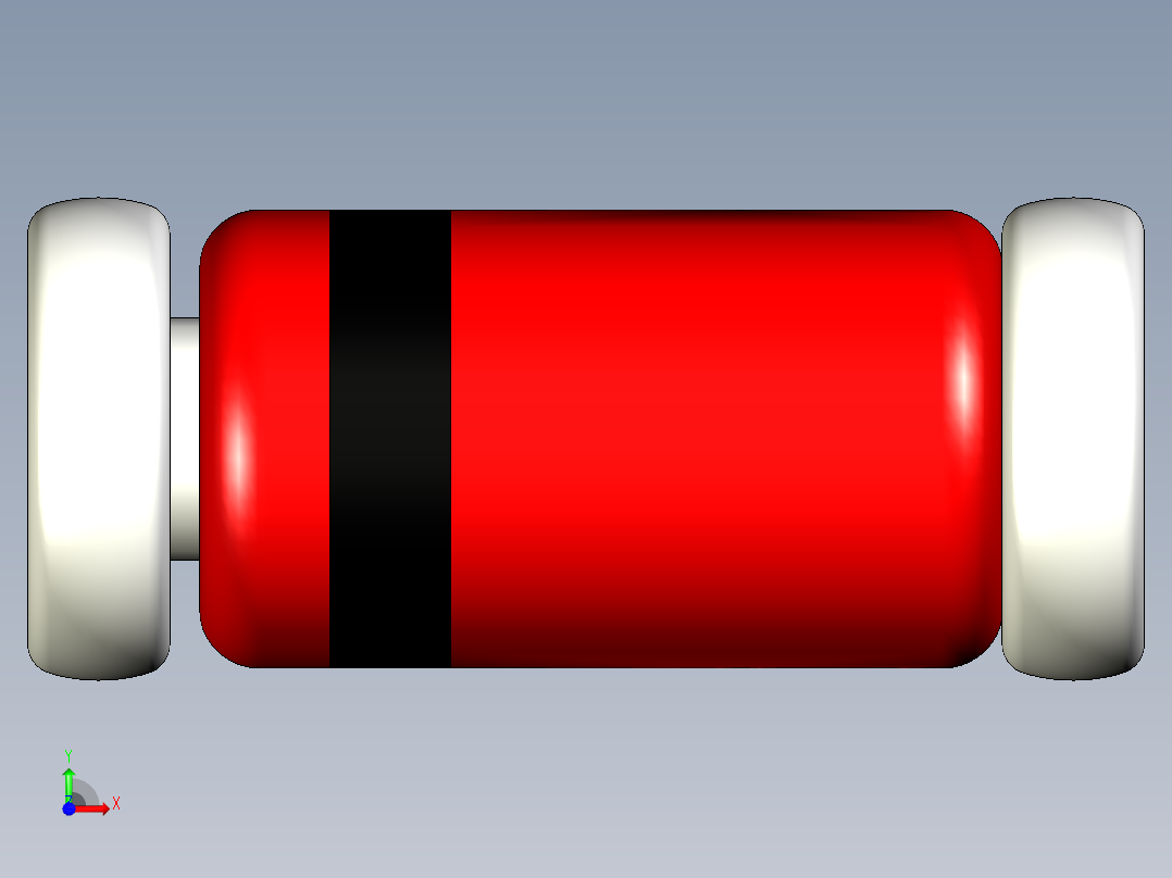 用于二极管或齐纳二极管的MiniMELF或DO-213AA SMD外壳，3.7-D1.6 mm前视图