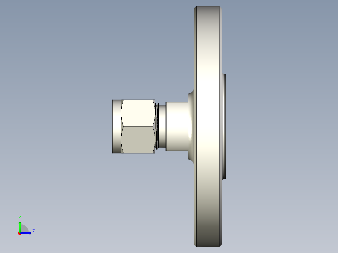 不锈钢ANSI法兰适配器，12 mm世伟洛克管接头，NPS 3-4英寸左视图