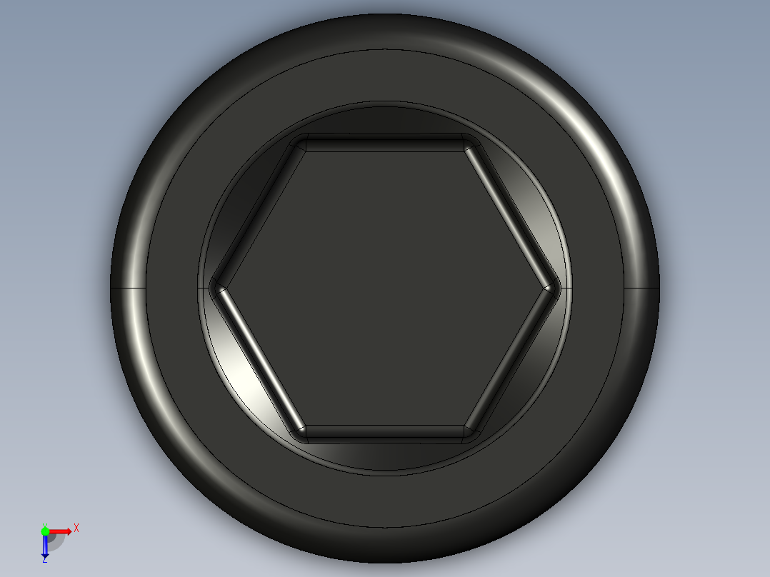 紧固件-IGES 0.3125 Socked Head俯视图