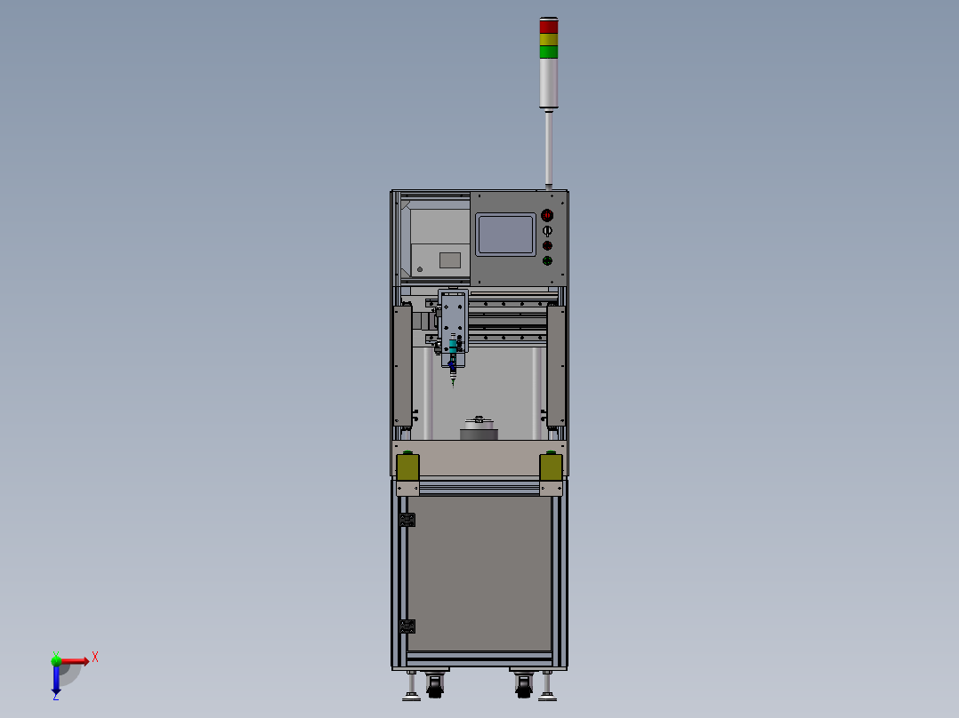 塑封电机端盖铆压后涂胶机sw18可编辑俯视图