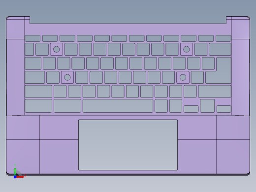 键盘外壳铣外形C角ug刀路程序模型前视缩略图