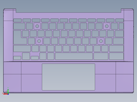键盘外壳铣外形C角ug刀路程序模型后视缩略图