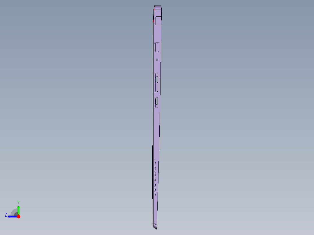 键盘外壳铣外形C角ug刀路程序模型右视图