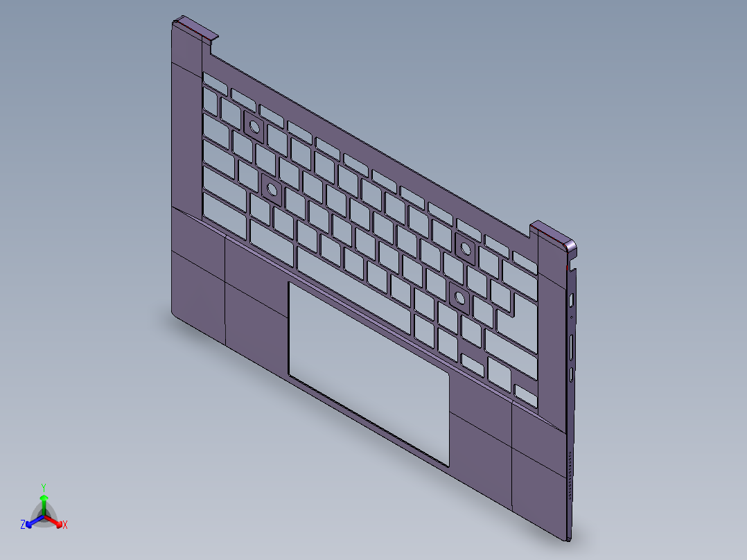 键盘外壳铣外形C角ug刀路程序模型正等轴测图