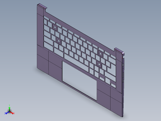 键盘外壳铣外形C角ug刀路程序模型正等轴测缩略图