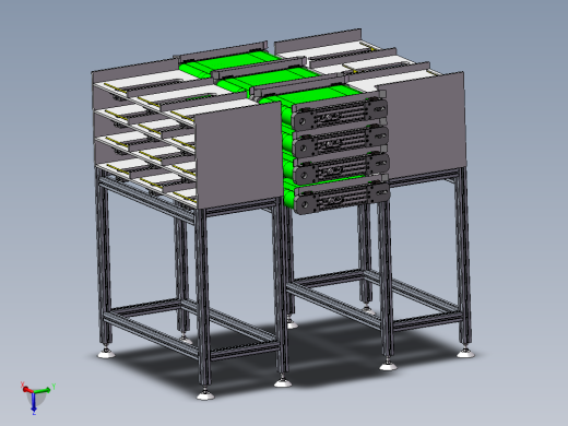 货架、多层互通输送货架
