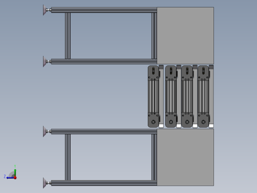货架、多层互通输送货架右视缩略图