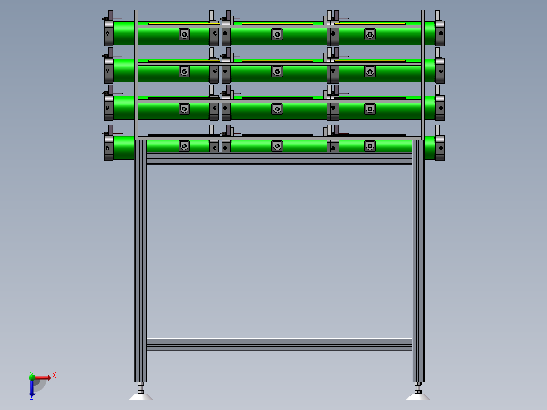 货架、多层互通输送货架俯视图