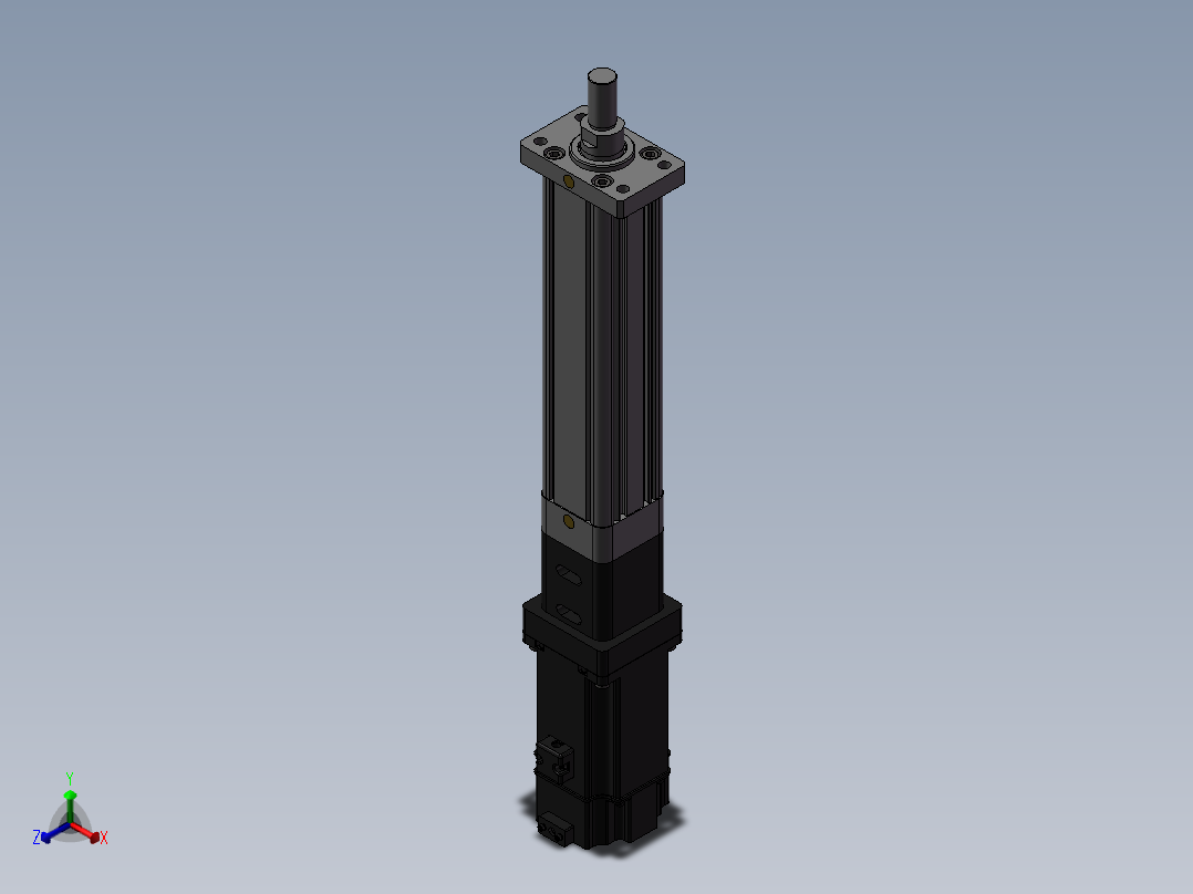 电缸LOE50-150-D-FA-M750W正等轴测图