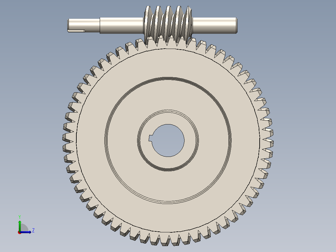 蜗轮蜗杆左视图