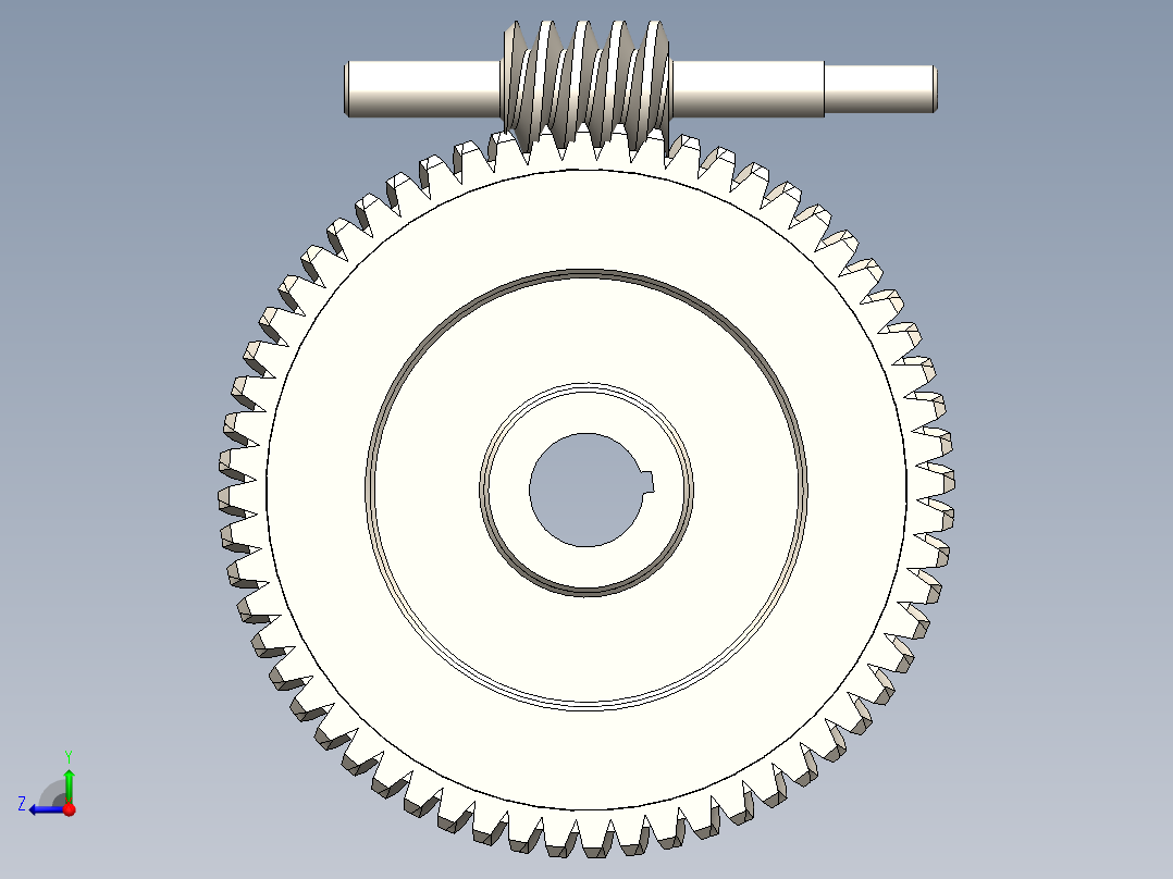 蜗轮蜗杆右视图