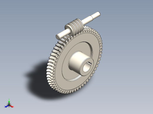 蜗轮蜗杆正等轴测缩略图