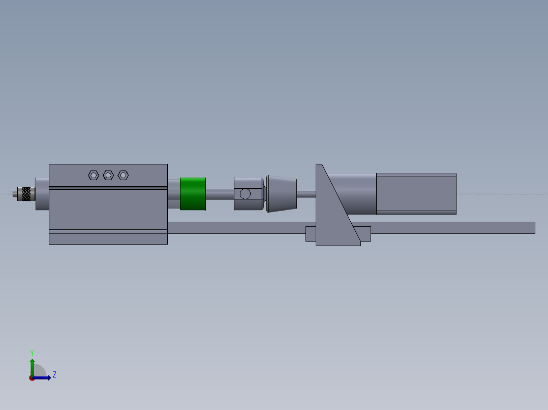 基于螺杆磨砂装置的精密膏体挤出器左视图