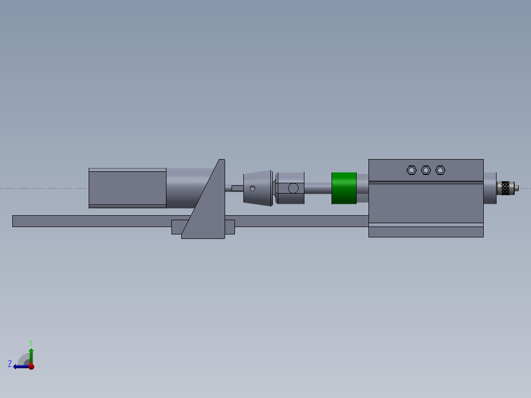 基于螺杆磨砂装置的精密膏体挤出器右视图