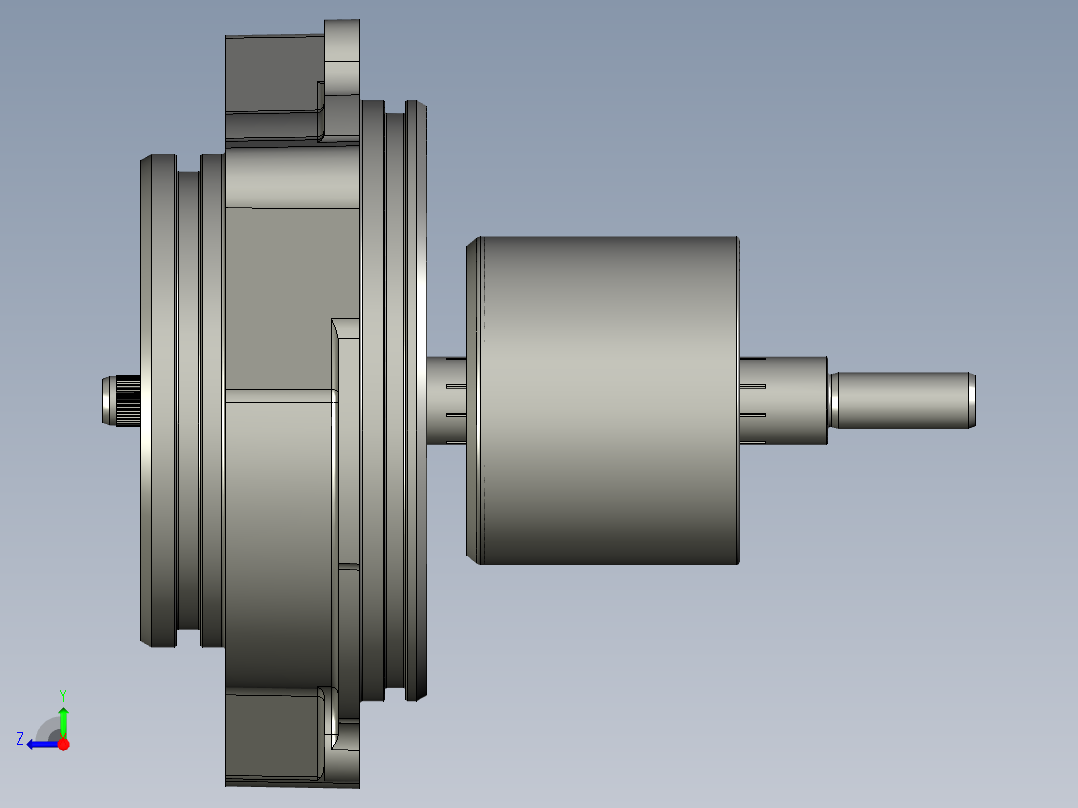 GC7-端盖+轴承+密封圈+转子右视图