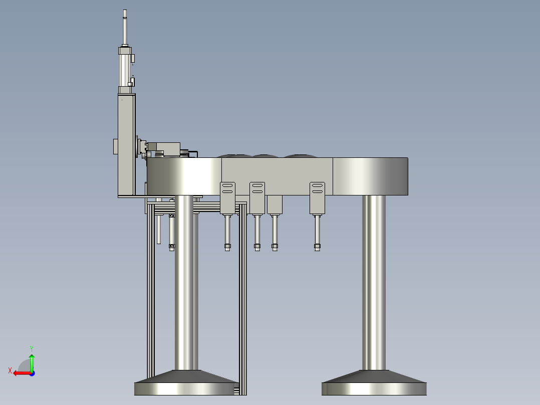 环形输送线后视图