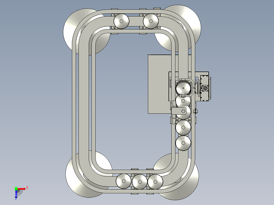 环形输送线俯视图
