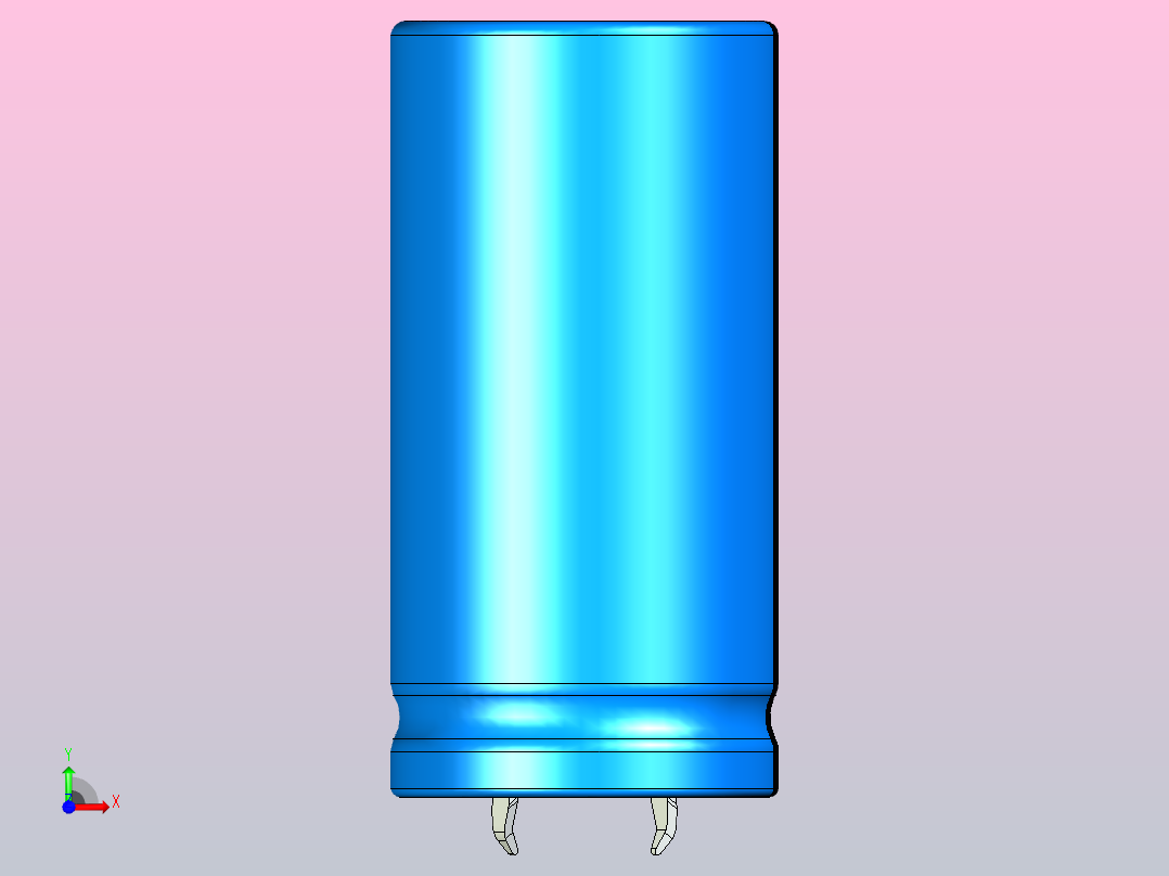 25 x50蓝黑底片电解电容器前视图