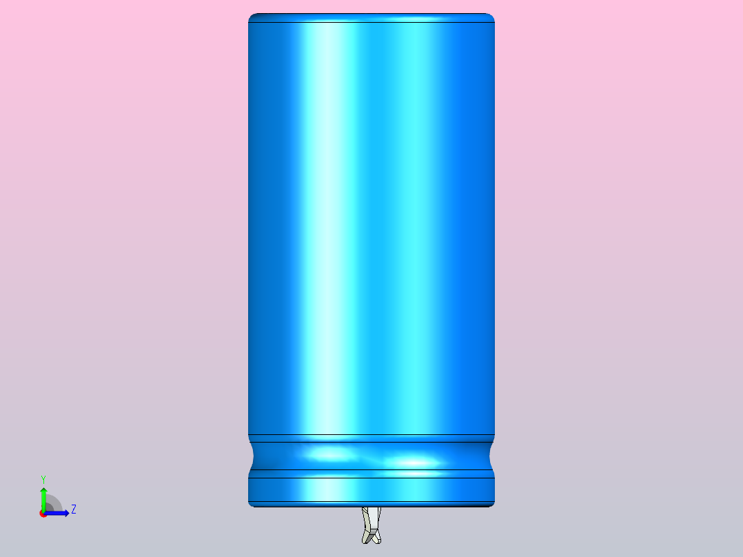 25 x50蓝黑底片电解电容器左视图