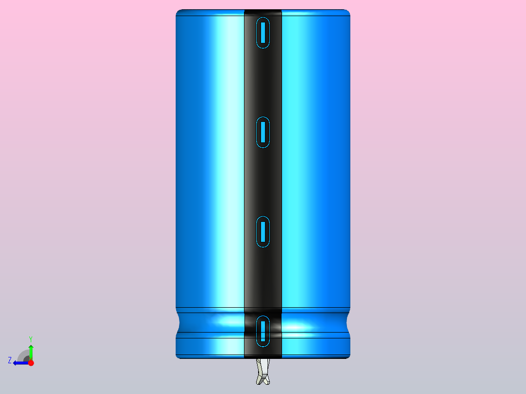 25 x50蓝黑底片电解电容器右视图